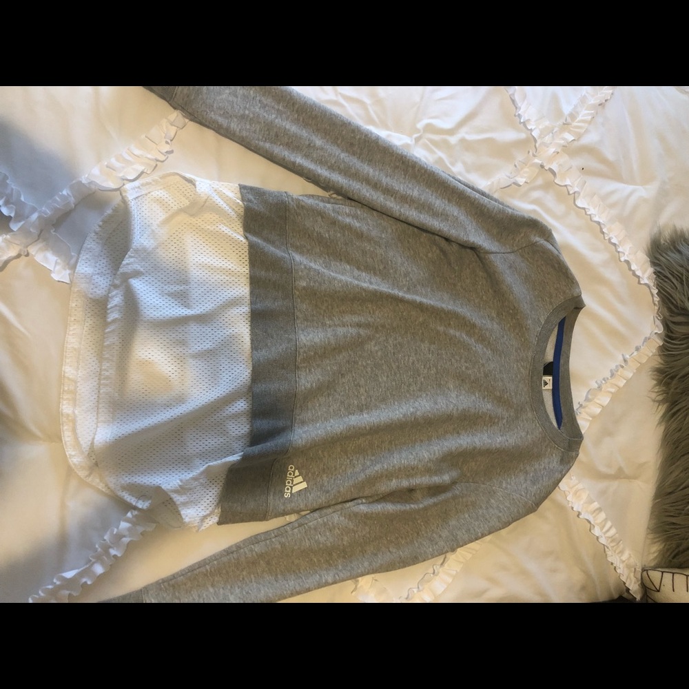 Adidas grey mesh hoodie